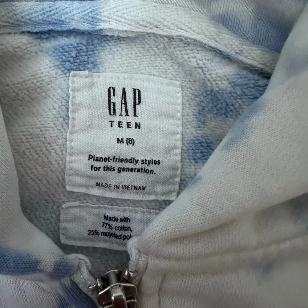 Gap Teen Crop Tie Dye Full Zip Hoodie - Size Medium